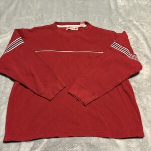 Vintage Y2K Point Zero Red Striped Crew Neck Long Sleeve Sweatshirt Sz M